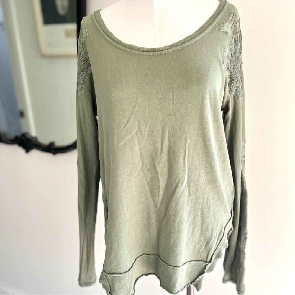 Free People Grandpa Jersey Outer Sunset long sleeve sweatshirt side slit
